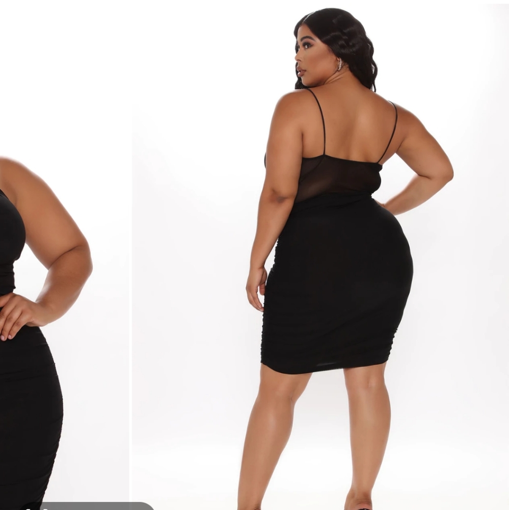 FN Mesh Ruched Dress - Picture 2 of 4